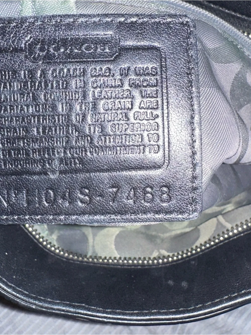 Vintage Coach Hamptons Black Leather Carryall Handbag Tote 7468